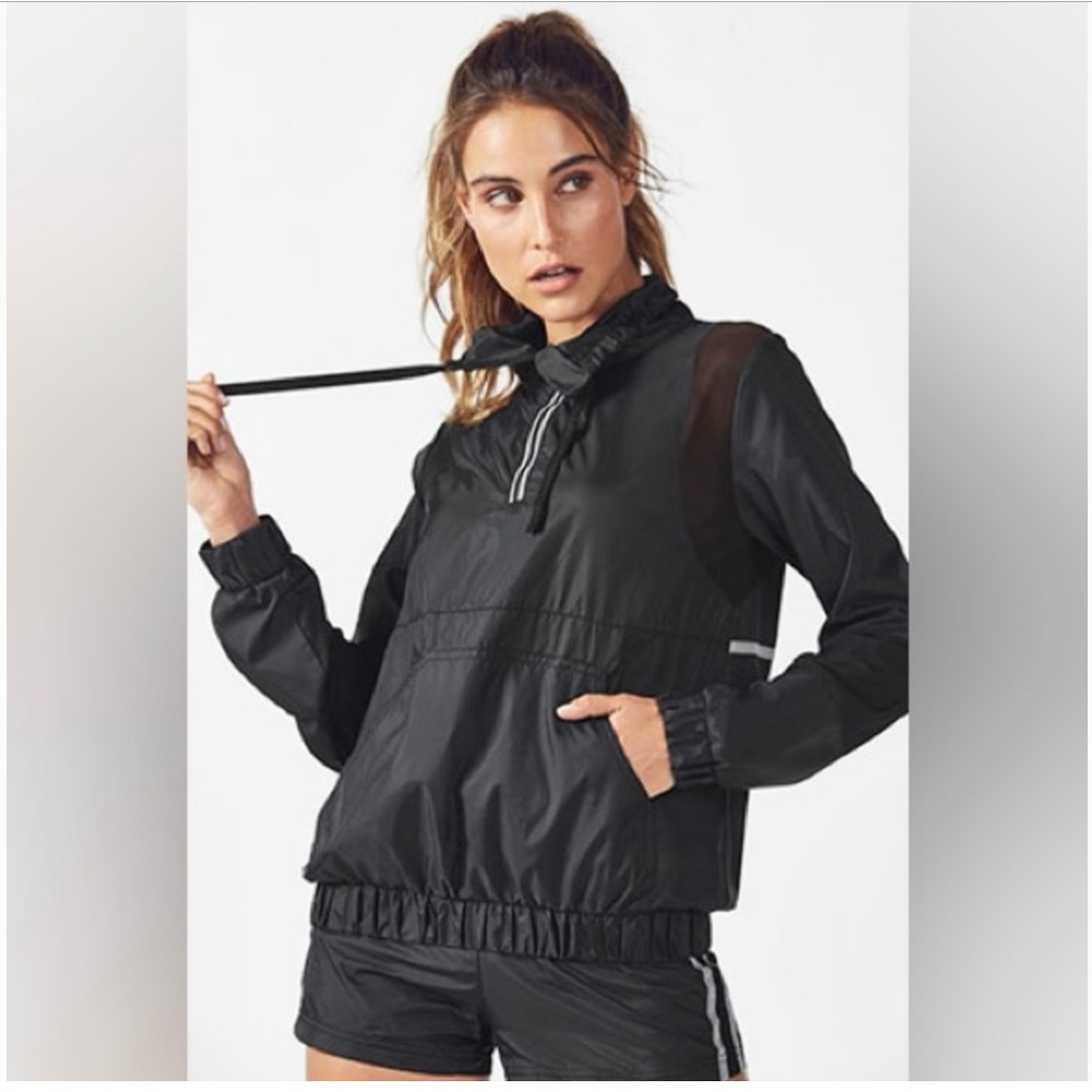 Fabletics Ziva Black Windbreaker Jacket S